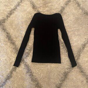 Black off the shoulder ribbed top NWOT size small